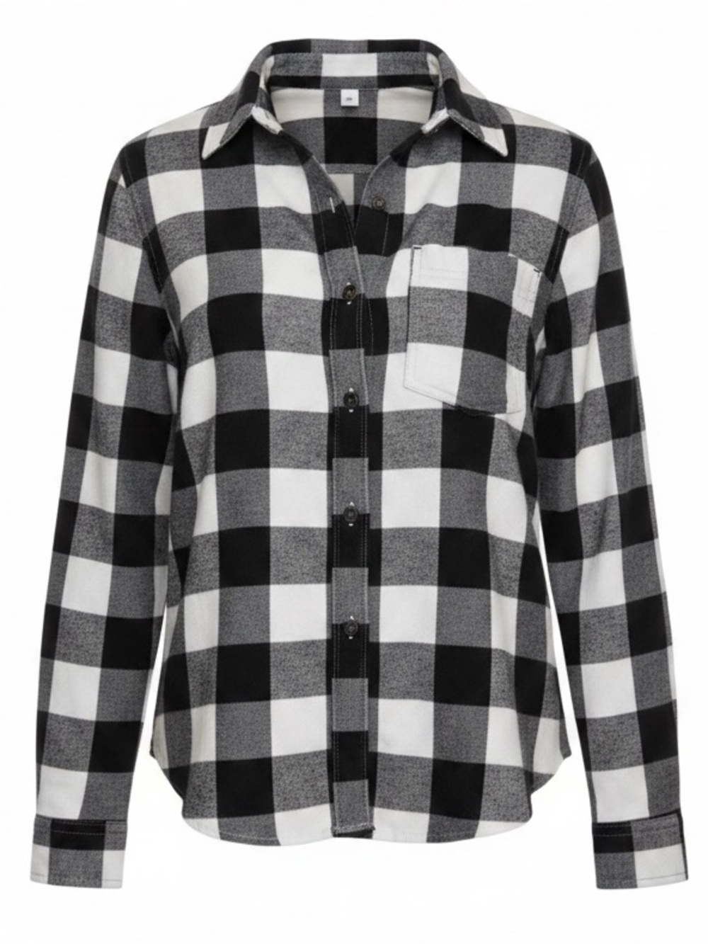 ABERCROMBIE + FITCH Flannel Buffalo Checked Button Up Black White in Size XS